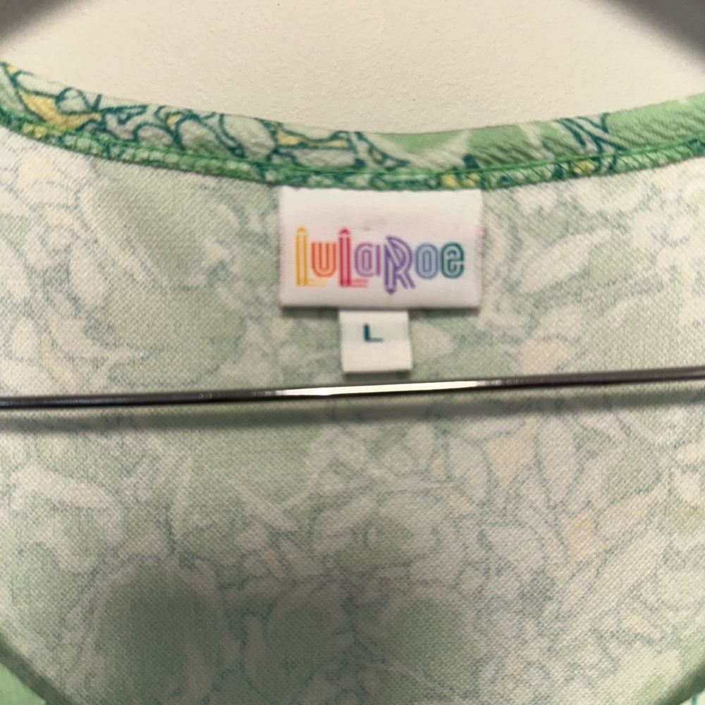 NWT! LuLaRoe L Dress Green/Multi-Color Floral Print Fit & Flare - Picture 7 of 11
